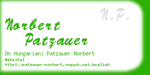 norbert patzauer business card